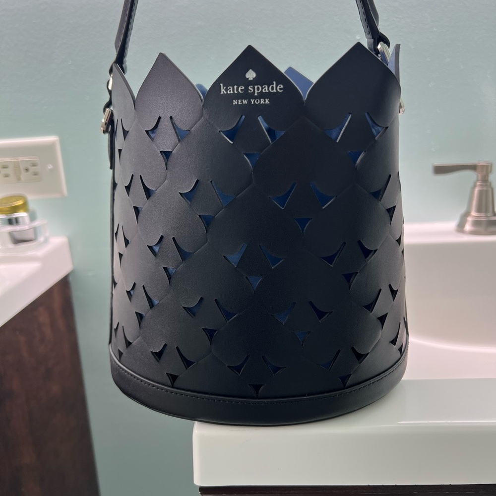 Kate Spade Black Shoulder Bag with Artistic Cut-Out Design